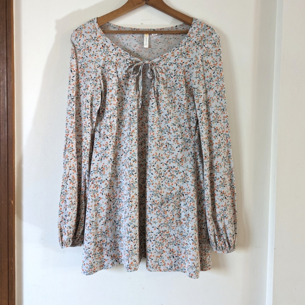 Anthropologie - Little Yellow Button Floral Tunic - Size S